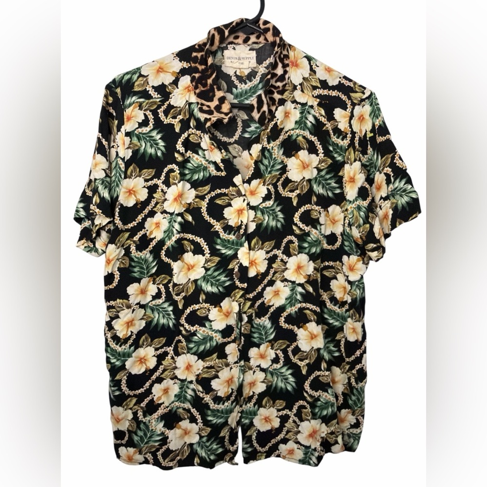 Ralph Lauren Denim & Supply Hawaiian Shirt Multicolor Floral Rayon